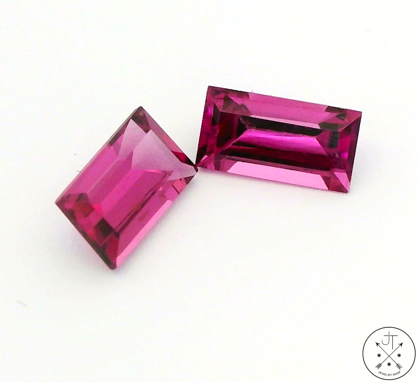1.22 ctw Matched Pair Natural Rhodolite Garnet Baguette 6 x 3 mm Gemstones Certified Loose