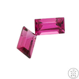 1.22 ctw Pair of Natural Rhodolite Garnet Baguette Gemstones Certified