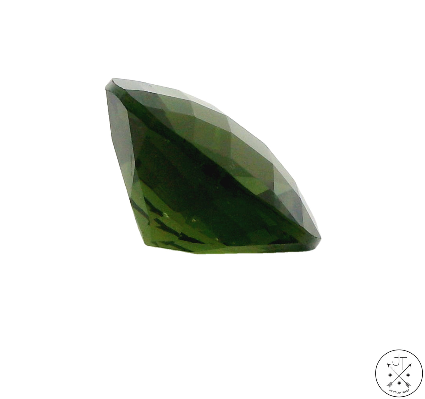 4.33 Carat Natural Moldavite Round Checkerboard 12 mm Gemstone Certified Loose