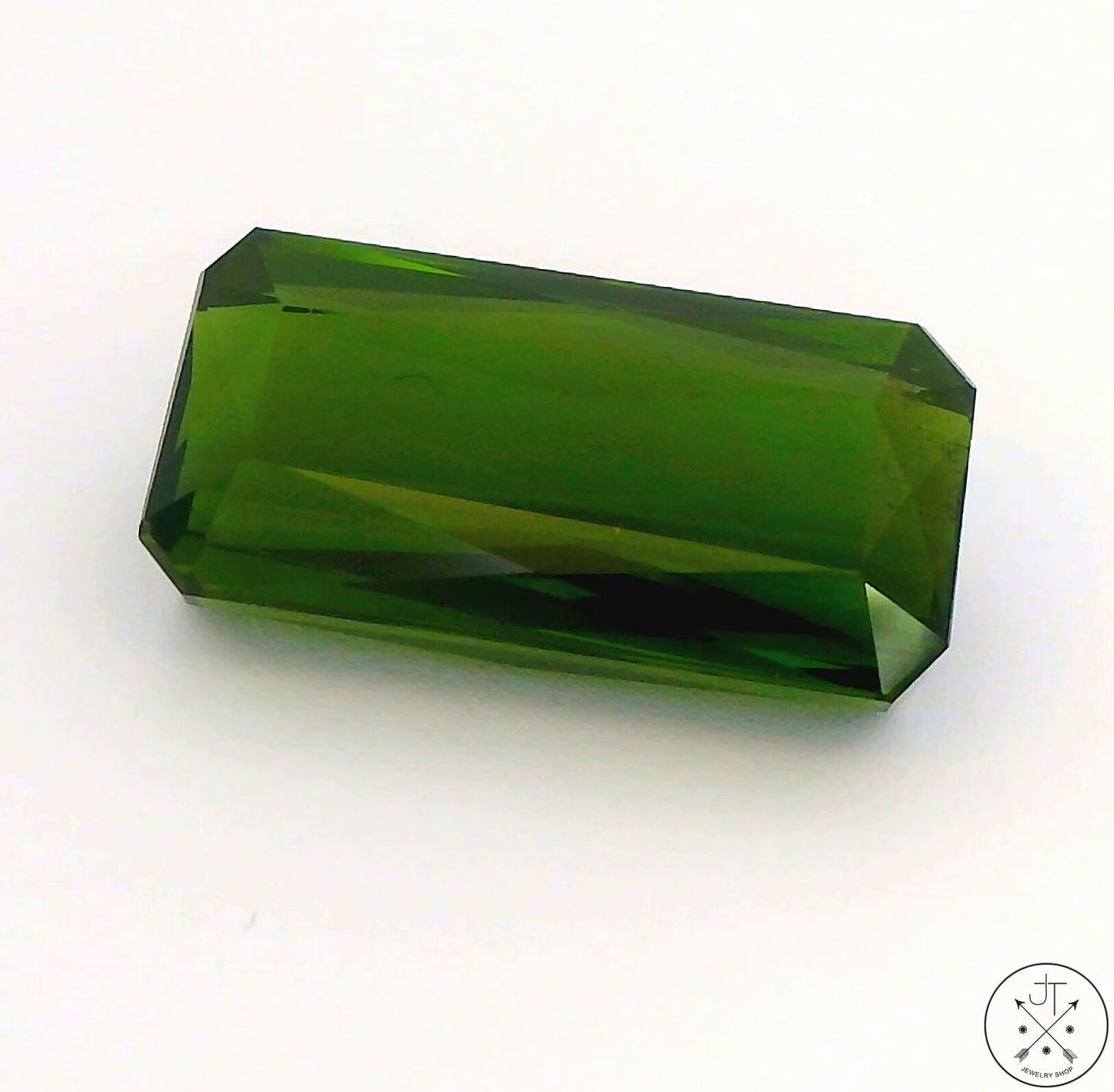 4.54 Carat Natural Green Tourmaline 13.5 x 7 mm Emerald cut Gemstone Certified Loose