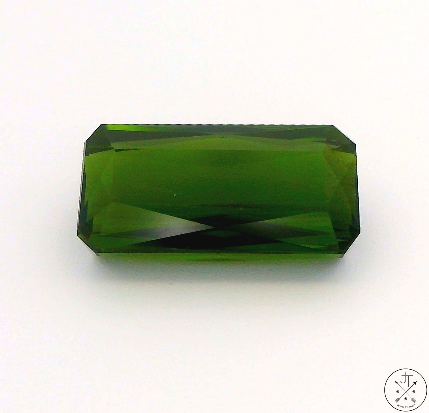 4.54 Carat Natural Green Tourmaline 13.5 x 7 mm Emerald cut Gemstone Certified Loose