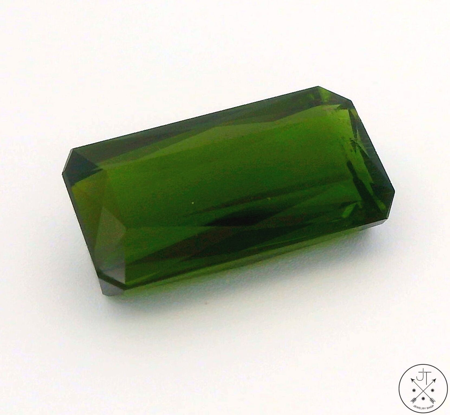 4.54 Carat Natural Green Tourmaline 13.5 x 7 mm Emerald cut Gemstone Certified Loose
