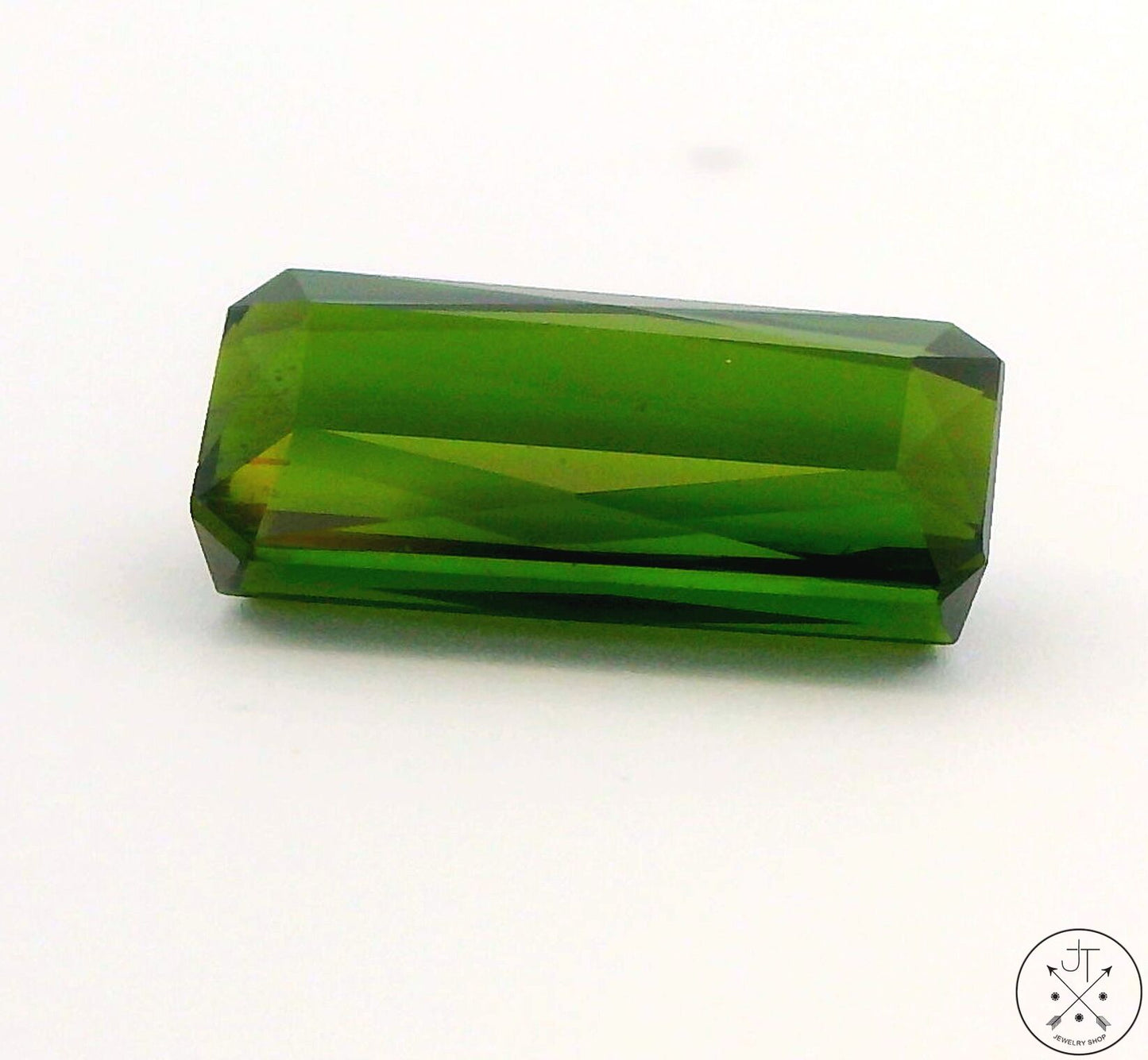 4.54 Carat Natural Green Tourmaline 13.5 x 7 mm Emerald cut Gemstone Certified Loose