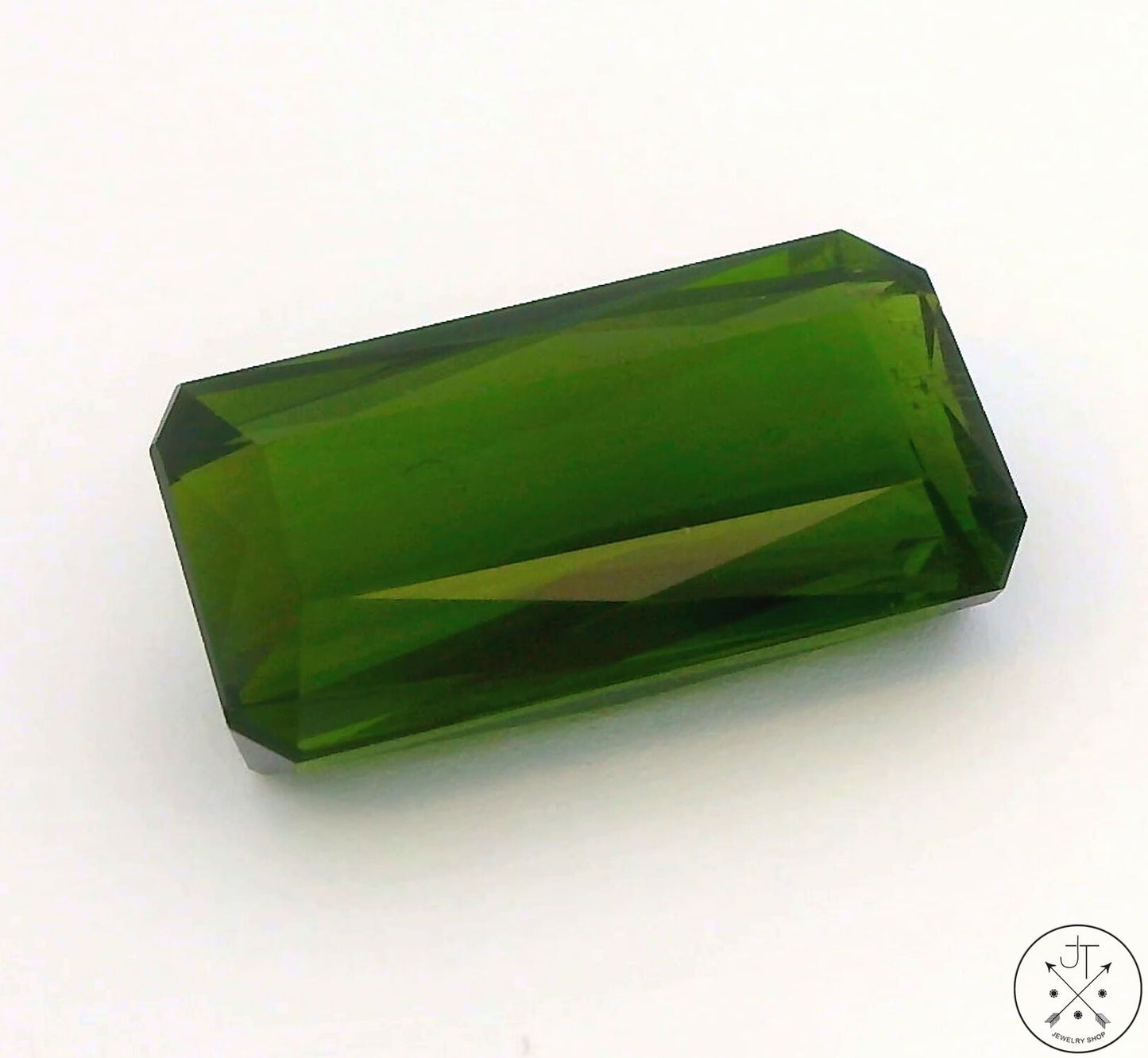 4.54 Carat Natural Green Tourmaline 13.5 x 7 mm Emerald cut Gemstone Certified Loose