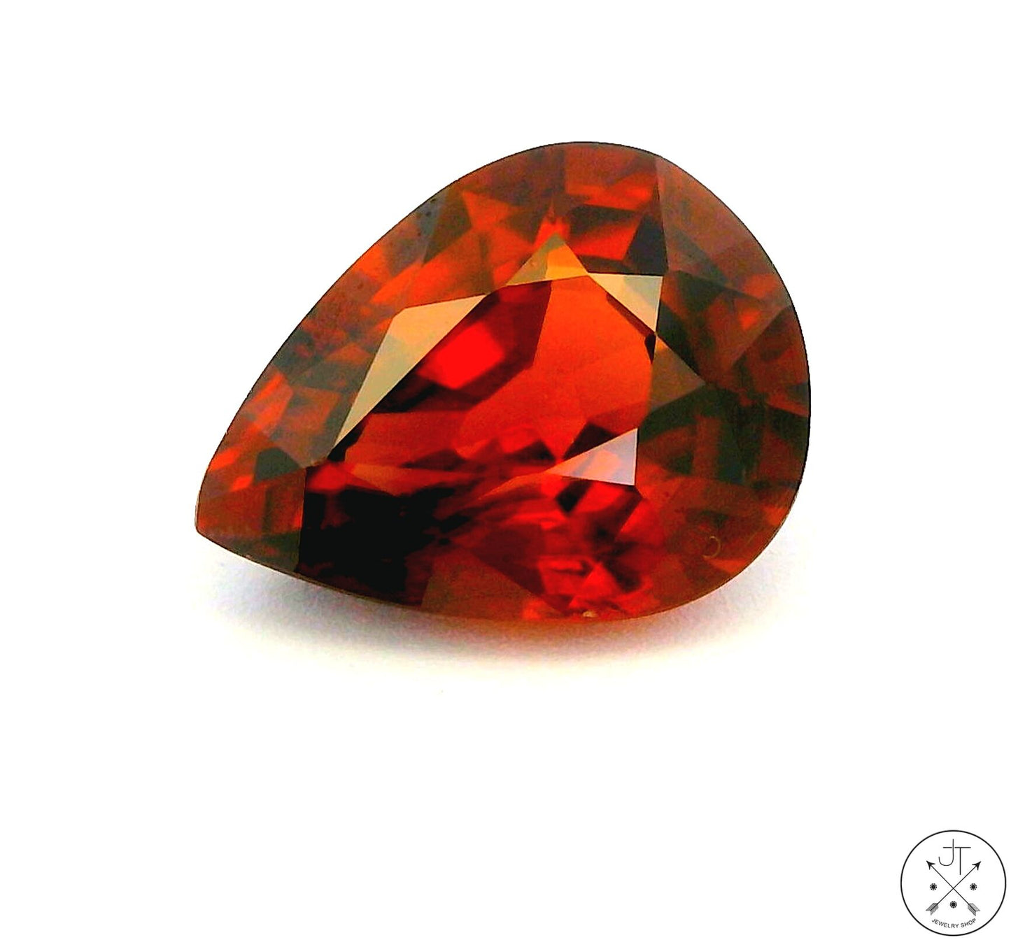 2.74 Carat Natural Orange Zircon 9.7 x 7.5 mm Pear Faceted Gemstone Certified Loose
