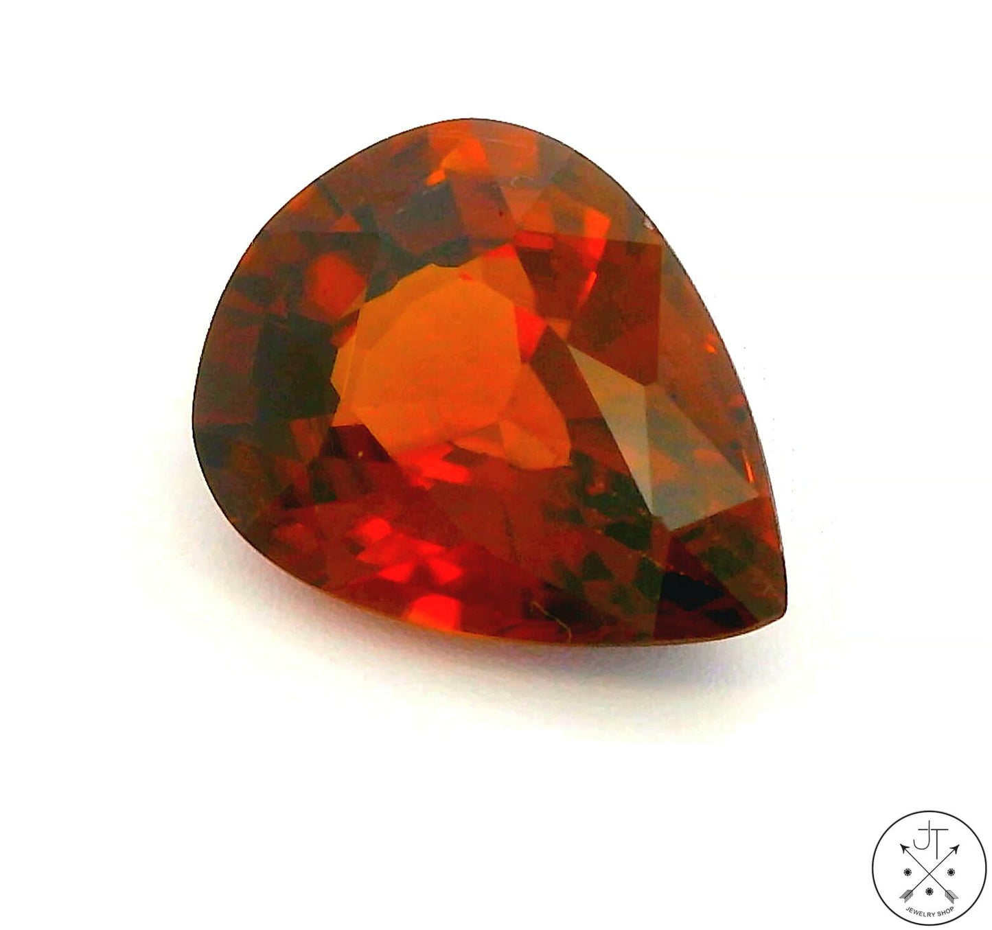 2.74 Carat Natural Orange Zircon 9.7 x 7.5 mm Pear Faceted Gemstone Certified Loose