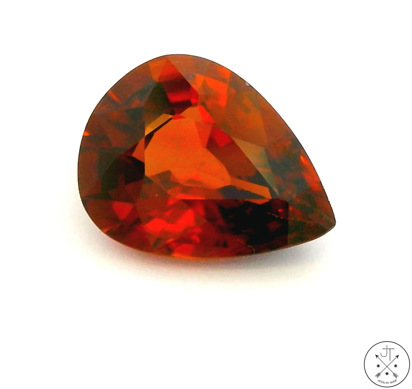 2.74 Carat Natural Orange Zircon 9.7 x 7.5 mm Pear Faceted Gemstone Certified Loose
