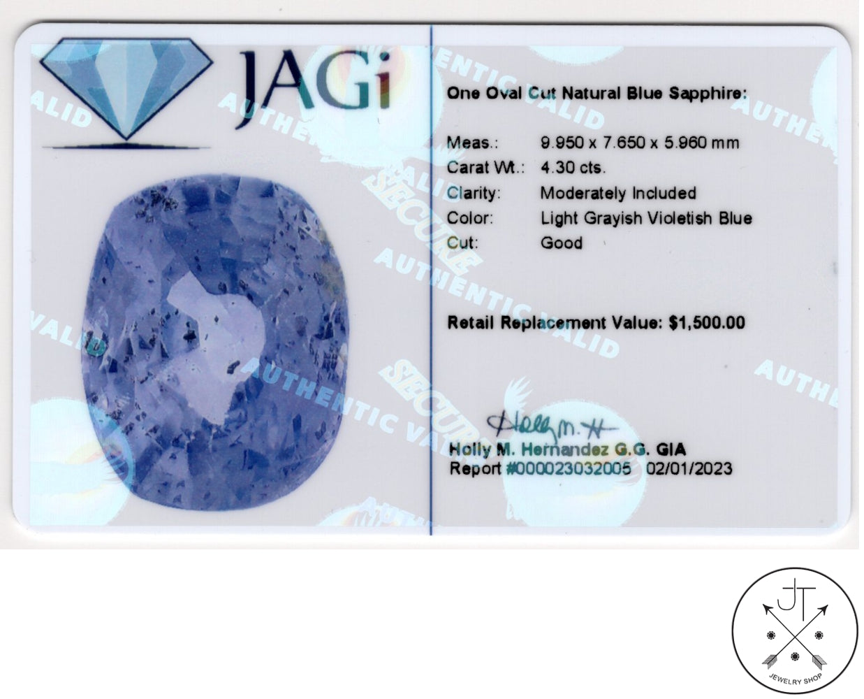 4.30 Carat Natural Light Blue Sapphire 10 x 8 mm Oval Faceted Gemstone Certified Loose