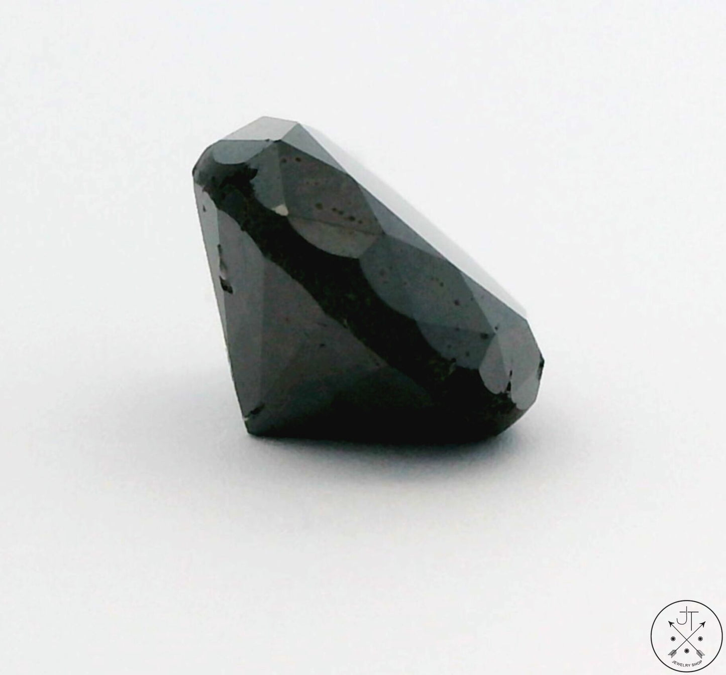 4.77 Carat Natural Black Diamond 9.8 mm Round Faceted Loose Gemstone Certified Loose
