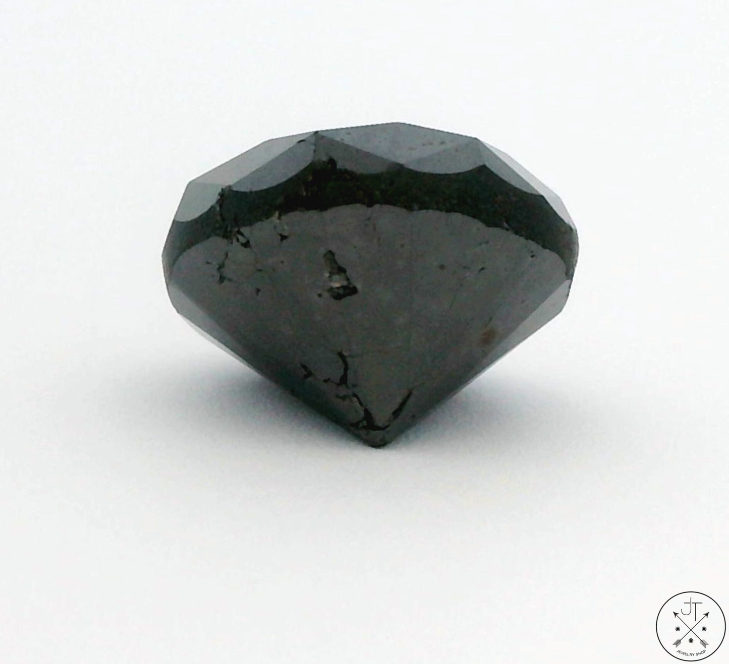4.77 Carat Natural Black Diamond 9.8 mm Round Faceted Loose Gemstone Certified Loose