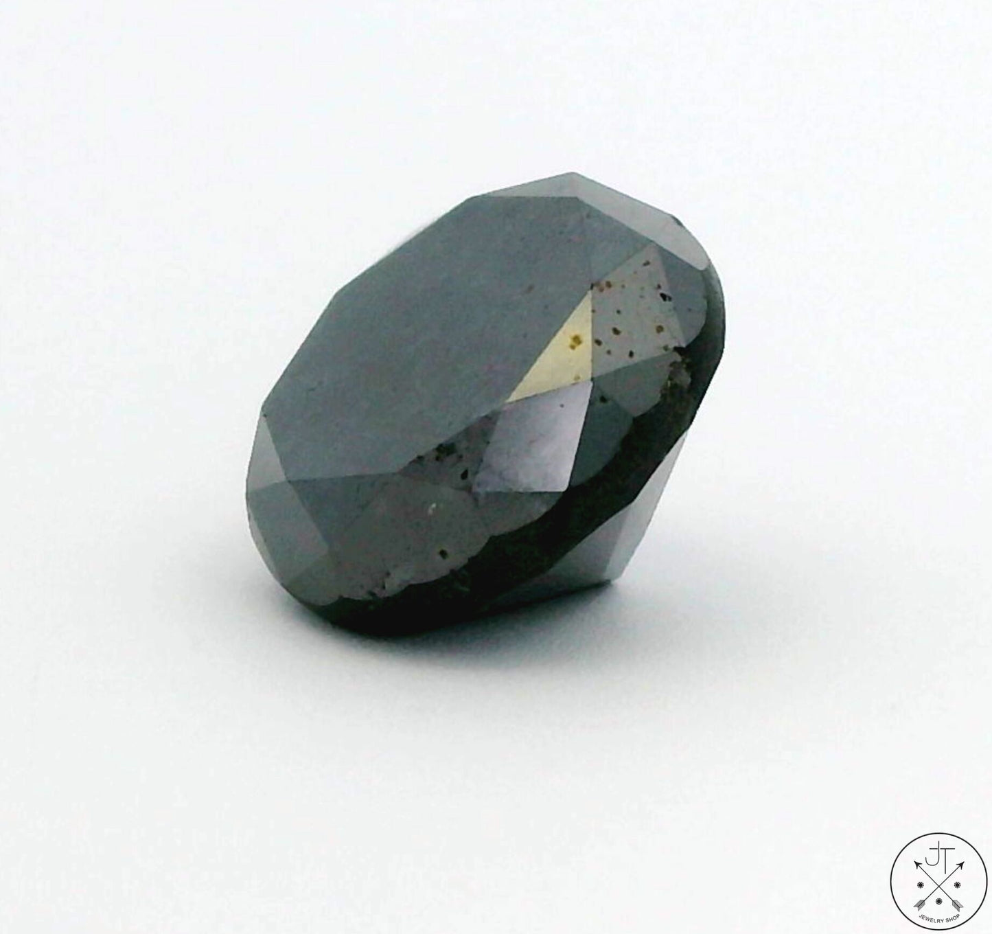 4.77 Carat Natural Black Diamond 9.8 mm Round Faceted Loose Gemstone Certified Loose