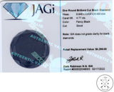 4.77 Carat Natural Black Diamond 9.8 mm Round Faceted Loose Gemstone Certified