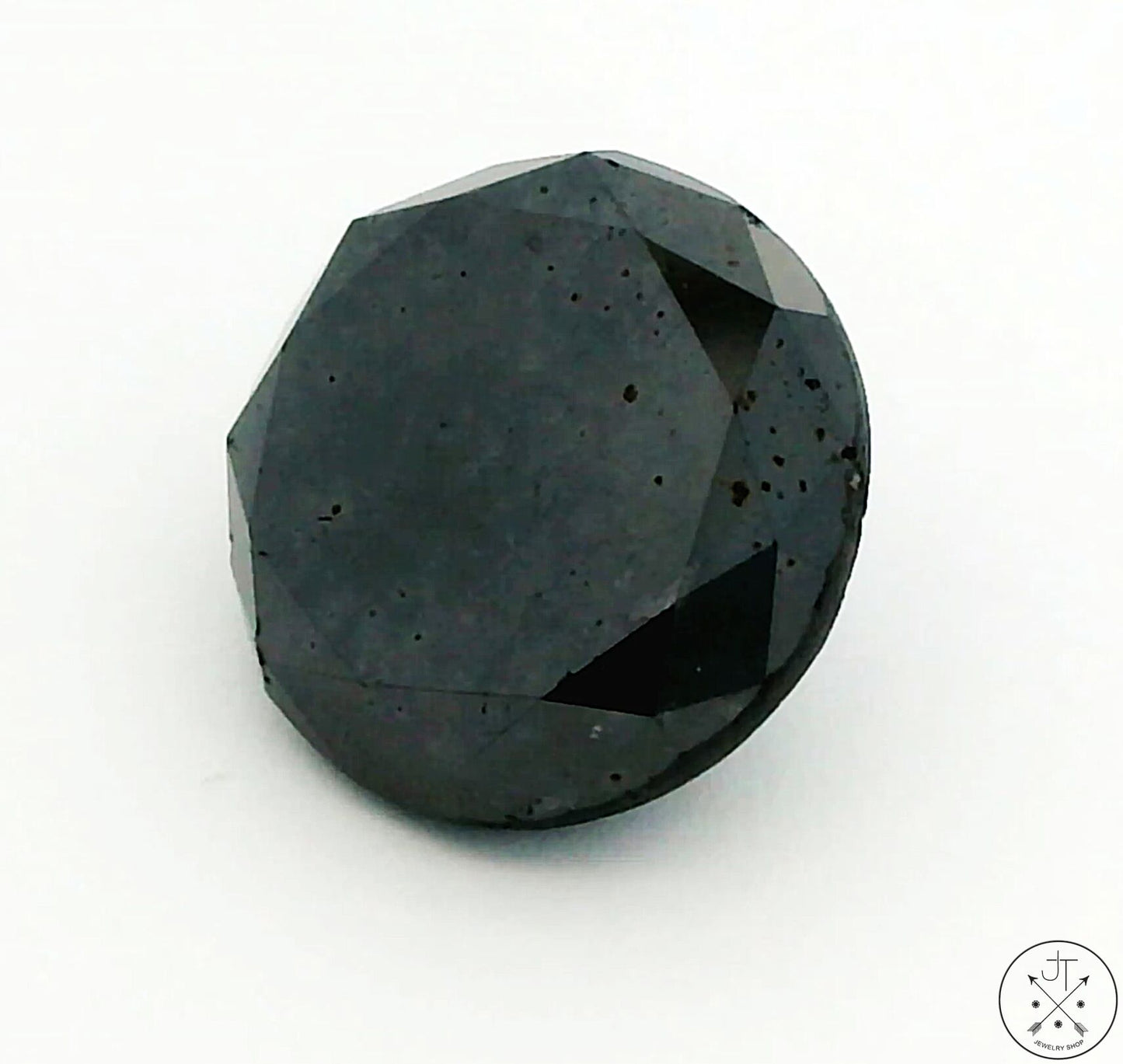 4.77 Carat Natural Black Diamond 9.8 mm Round Faceted Loose Gemstone Certified Loose