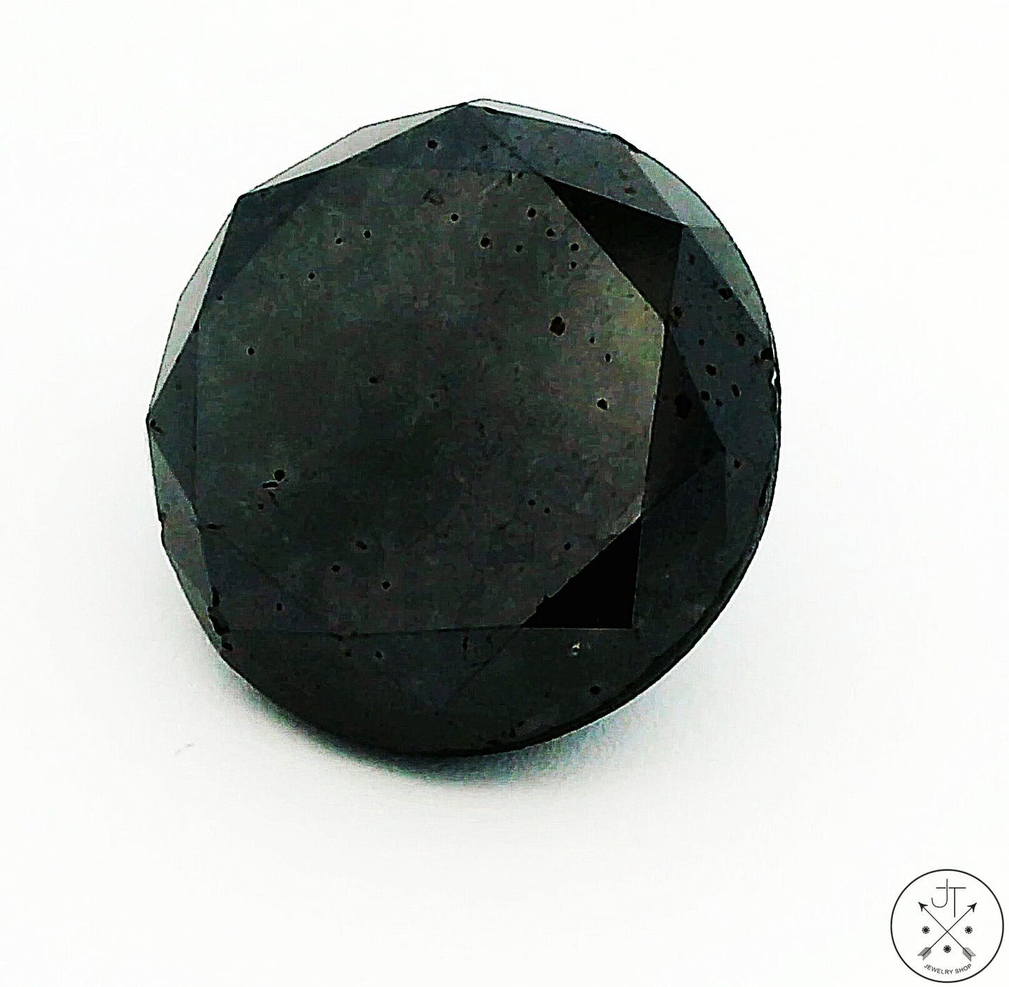 4.77 Carat Natural Black Diamond 9.8 mm Round Faceted Loose Gemstone Certified Loose