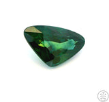 3.17 Carat Natural Bi-Color Sapphire 12 x 7.5 mm Triangular Faceted Gemstone Certified Blue Green