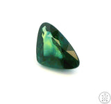 3.17 Carat Natural Bi-Color Sapphire 12 x 7.5 mm Triangular Faceted Gemstone Certified Blue Green