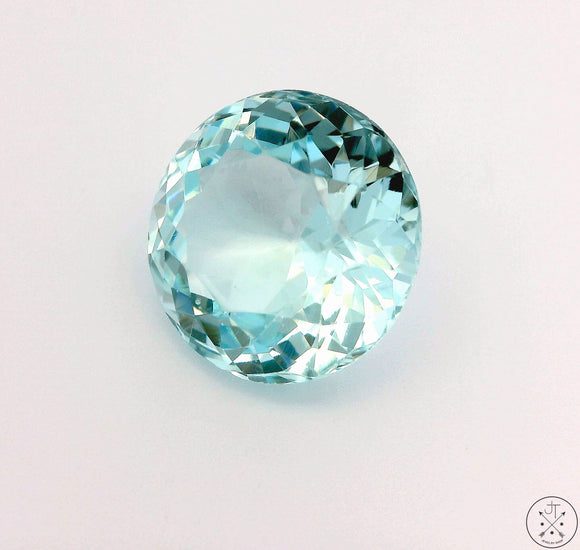 8.70 Carat Natural Aquamarine 13.5 mm Round Faceted Loose Gemstone Certified