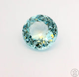 8.70 Carat Natural Aquamarine 13.5 mm Round Faceted Loose Gemstone Certified