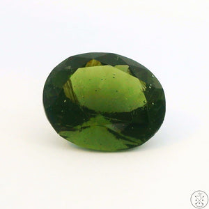 4 Carat Natural Moldavite 12 x 10 mm Oval Faceted Gemstone Certified