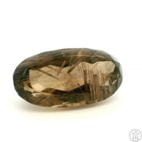 228 Carat Rutilated Smoky Quartz 53 x 28 mm Oval Natural Gemstone