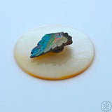 Vintage Indian Chieftain Hand Carved Black Opal Matrix Mother of Pearl Disc