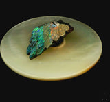 Vintage Indian Chieftain Hand Carved Black Opal Matrix Mother of Pearl Disc