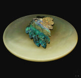 Vintage Indian Chieftain Hand Carved Black Opal Matrix Mother of Pearl Disc