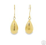 New 10k Yellow Gold Drop Earrings Teardrop Dangle