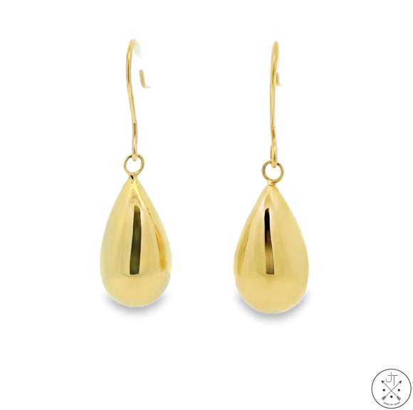 New 10k Yellow Gold Drop Earrings Teardrop Dangle