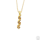 New 10k Yellow Gold Diamond Journey Pendant Necklace 18 inch