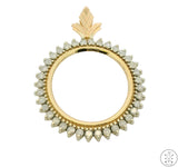 14k Yellow Gold Round Pendant with 1 ctw Diamonds Coin Mount