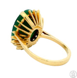 Vintage 14k Yellow Gold Green Agate Hardstone Cameo Ring Size 5.75 Estate