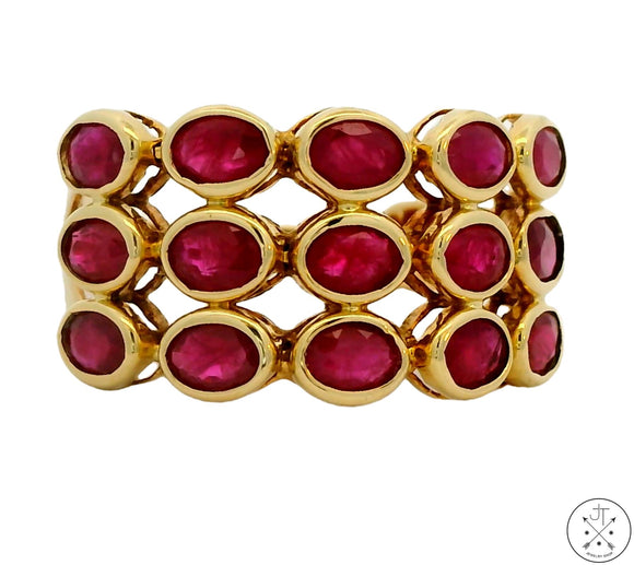 Vintage 10k Yellow Gold Band with 2.4 ctw Ruby Size 8.25