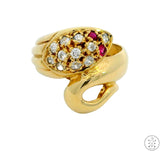 Vintage 18k Yellow Gold Ring with Turquoise and Pink Sapphire Size 7.5