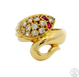 Vintage 18k Yellow Gold Ring with Turquoise and Pink Sapphire Size 7.5