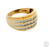 10k Yellow Gold Mens Band with 1/2 ctw Diamonds Size 10.75