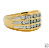 10k Yellow Gold Mens Band with 1/2 ctw Diamonds Size 10.75