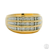 10k Yellow Gold Mens Band with 1/2 ctw Diamonds Size 10.75