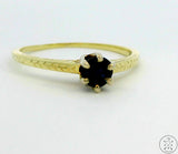 Vintage 14k Yellow Gold Solitaire Ring with Blue Sapphire Size 6.5