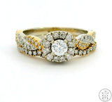 Neil Lane 14k White and Yellow Gold Engagement Ring set 3/4 ctw Diamonds Size 6.5