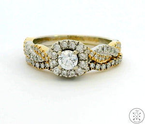 Neil Lane 14k White and Yellow Gold Engagement Ring set 3/4 ctw Diamonds Size 6.5