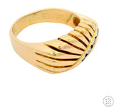 Vintage Deco 14k Yellow Gold Band with Diamonds Size 8 Unisex