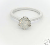 New 18k White Gold Solitaire Engagement Ring with 1 Carat Icy White Diamond Size 7.25