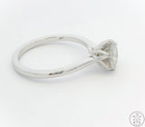 New 18k White Gold Solitaire Engagement Ring with 1 Carat Icy White Diamond Size 7.25