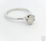 New 18k White Gold Solitaire Engagement Ring with 1 Carat Icy White Diamond Size 7.25