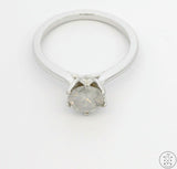 New 18k White Gold Solitaire Engagement Ring with 1 Carat Icy White Diamond Size 7.25