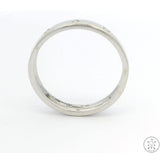 Splendori 18k White Gold 3.4 mm Band with Diamonds Size 8.25 Italy