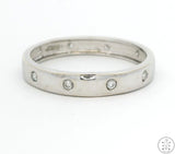 Splendori 18k White Gold 3.4 mm Band with Diamonds Size 8.25 Italy