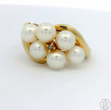 10k Yellow Gold Ring with Pearl and Diamond Size 6