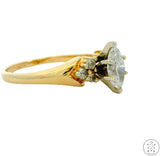 14k Yellow Gold Marquise Engagement Ring with 1 ctw Diamonds Size 9.5